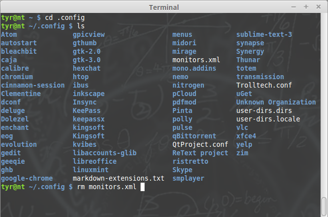 terminal-command-to-delete-monitor.xml-file