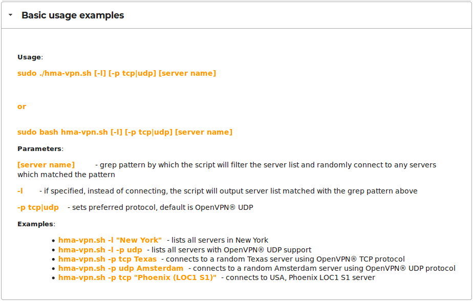 HMA! Linux Scripts  